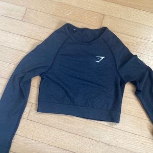 Gymshark black/gray long sleeve. crop top